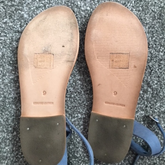 Blue Strappy Leather Sandals - Picture 2 of 2